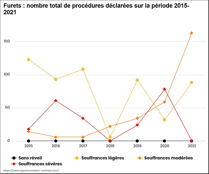 File:Souffrances des furets utilisés en expérimentation animale en France entre 2015 et 2021.jpg