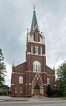 An east view of the basilica St. Peter's Church, Columbia SC, East view 20160702 1.jpg