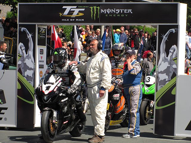 Competitors line up at the start of the 2010 Senior TT race