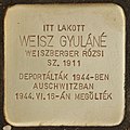 Stolperstein für Weisz Gyulane - Gyulane Weisz (Salgótarján).jpg