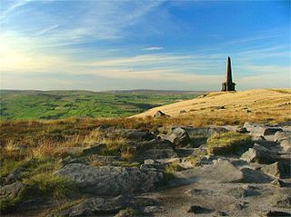 Stoodley Pike Stone monument in West Yorkshire, England