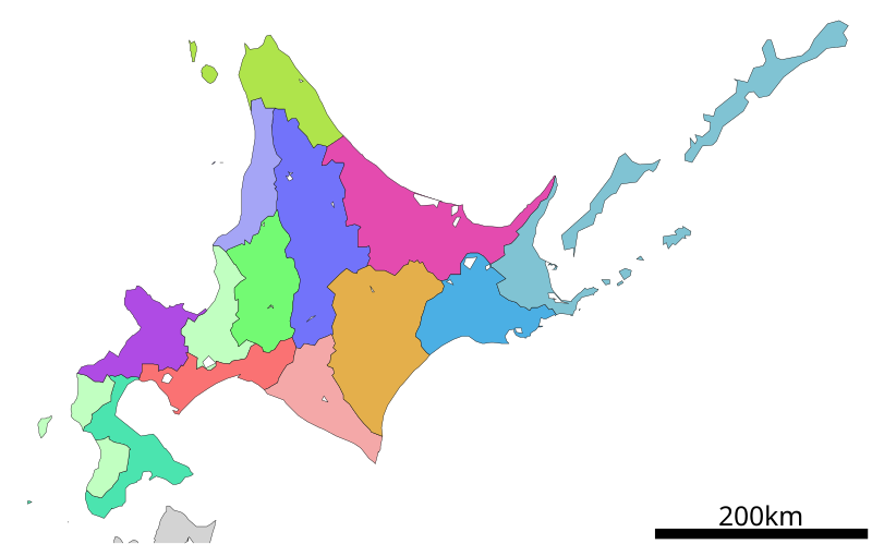 File:Subprefectures of Hokkaido.svg