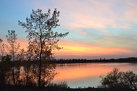 Sunset at FortWhyte, Winnipeg, Canada. Picture taken while watching geese migration at September 2012.