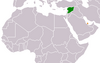 نقشهٔ موقعیت سوریه و قطر.