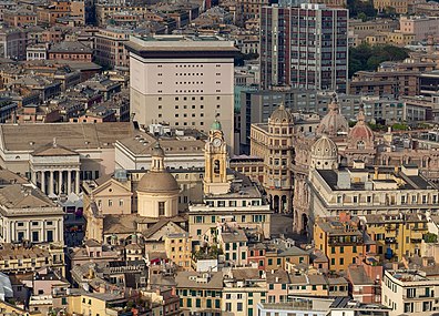 Aerial view of the theatre and its surroundings