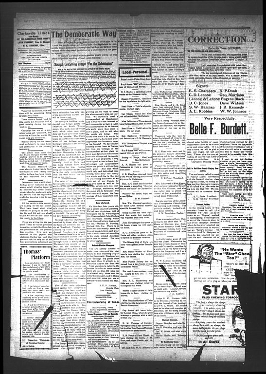 File The Clarksville Times Clarksville Tex Vol 36 No 57 Ed 1 Friday July 24 1908 Dpla 59d44d7d129a4d5cc2669e597 Page 2 Jpg Wikimedia Commons