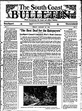 Front page of The South Coast Bulletin, 25 January 1929 The South Coast Bulletin.jpg