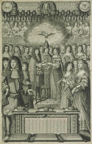 File:The proxy marriage of Marie Louise d'Orléans to Carlos II of Spain on 30 August 1679 the king represented by the Prince of Conti at Fontainebleau by an unknown artist.jpg