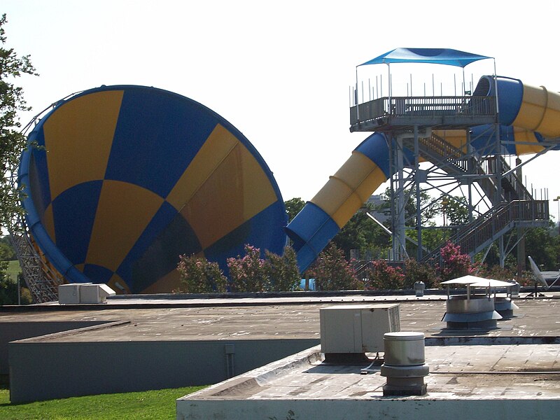 File:Tornado water slide at Hurricane Harbor in Texas.jpg