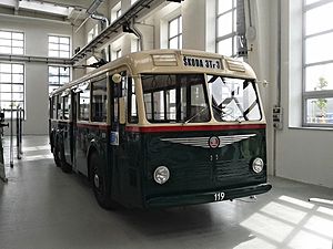 Historischer Obus des Typs 3Tr in Pilsen