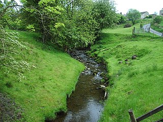Trawden Brook River in Lancashire, England