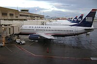 Самолёты авиакомпании US Airways у конкорса A пассажирского Терминала 4