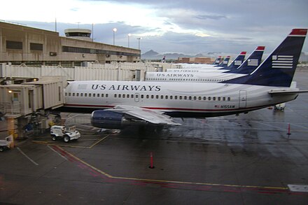 US Airways 737-300 at Phoenix Sky Harbor Concourse A-Terminal 4 (2008)