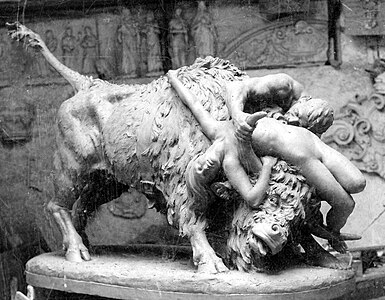 Ursus et l’Aurochs (1902), modèle en terre.