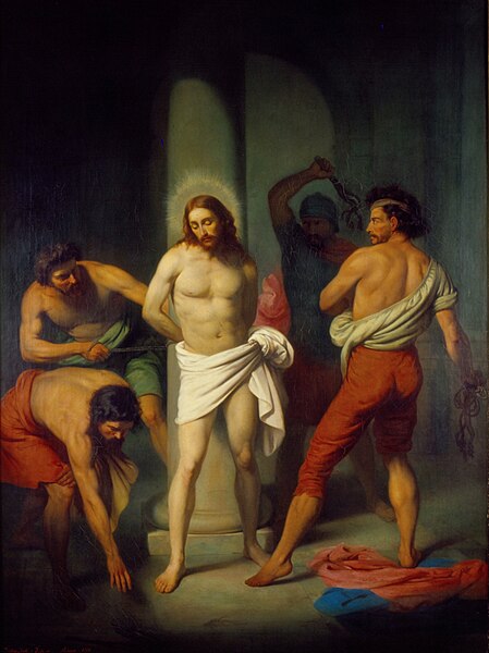 The Flagellation of Christ, 1856. A canvas made during his period as a fellow at the Academy in Europe, which earned him an extension of his scholarsh