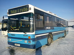 En Volvo B10B med Arna-karos den tilhørende Cominor i Tromsø, Norge foråret 2011