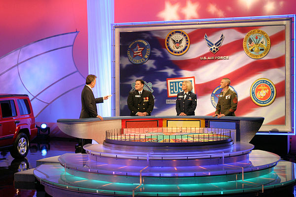 United States Armed Forces participate in Wheel of Fortune with Pat Sajak.