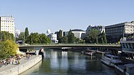 Schwedenbrücke und Urania Richtung Osten