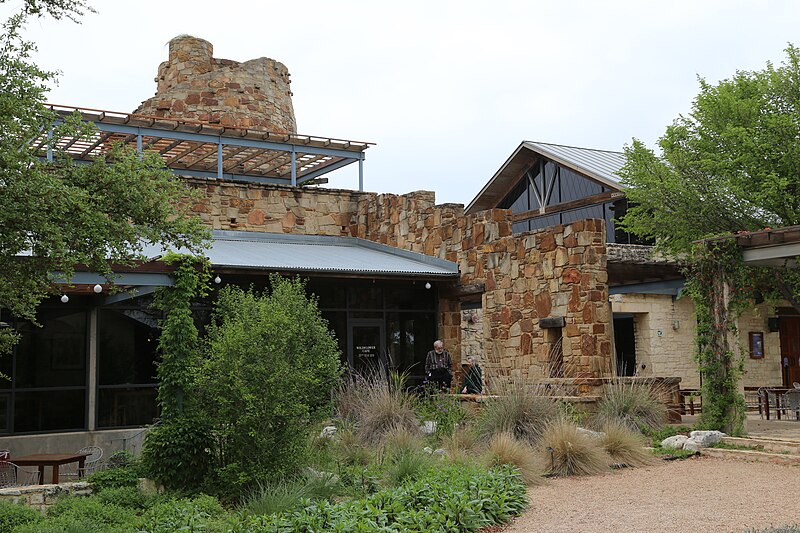 File:Wildflower Center cafe and tower.jpg