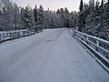 English: A snowy road at Oulanka National Park Suomi: Luminen tie Oulangan kansallispuistossa
