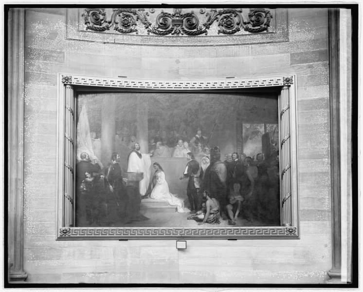 File:"Baptism of Pocahontas" painting in Capitol Rotunda, (Washington, D.C.) LCCN2016825789.tif