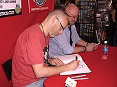 Les auteurs Dan Abnett et Andy Lanning, ici à la New York Comic Convention de 2010, ont marqué l'évolution du personnage en le faisant devenir un membre des Gardiens de la Galaxie.