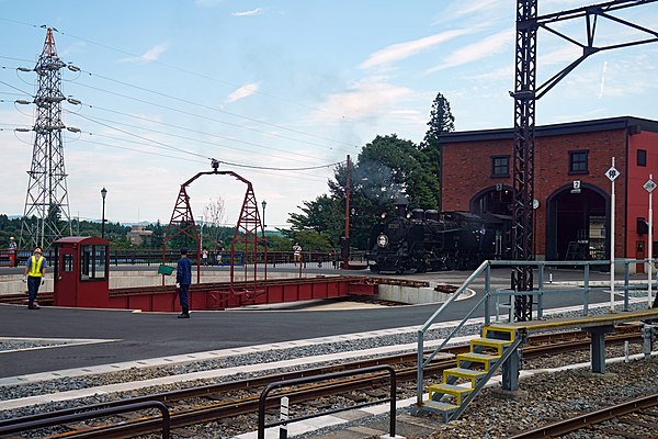 The turntable and engine shed in August 2017