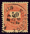 50 kr, issue 1888, bilingual cancelled MITROWICZ - Mitrovica in 1893 (Serbia Military Frontier)