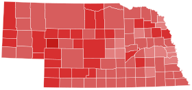 1952 United States Senate special election in Nebraska results map by county.svg