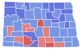 1964 North Dakota gubernatorial election results map by county.svg