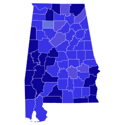 1974 Alabama gubernatorial election results map by county.svg