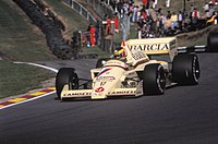 Gerhard Berger made his full-season debut with Arrows. 1985 European GP Berger.jpg