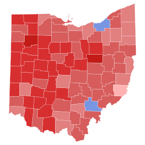 2014 Ohio Secretary of State election results map by county