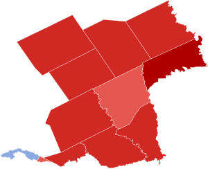 2014 general election in Texas' 17th congressional district by county.svg