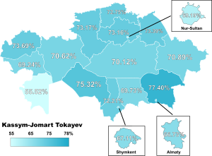 2019 Kazakhstan presidential election results.svg