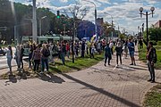 English: Local line of solidarity during mass protests. Minsk, Belarus Русский: Местная цепь солидарности во время массовых протестов. Минск, Беларусь