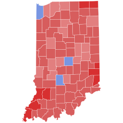 2020 Indiana gubernatorial election results map by county.svg