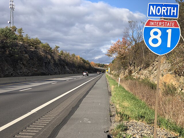 I-81 northbound north of exit 134 in Delano Township
