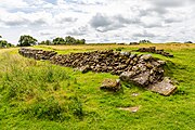 Remains of Birdoswald Roman Fort in Hadrian's Wall in the United Kingdom.