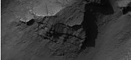 Close-up of layers in wall of Valles Marineris, as seen by HiRISE under HiWish program.