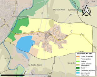 Kolorowa mapa przedstawiająca użytkowanie gruntów.