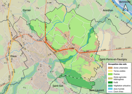 Kolorowa mapa przedstawiająca zagospodarowanie terenu.