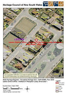 966 - Leeton Kantor Kecamatan - Artefak di Lobi Menampilkan 1 - SHR Rencana Tidak 3034 (5012089b100).jpg