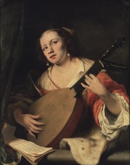 Femme jouant du luth