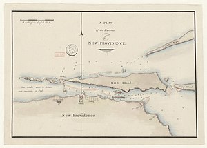Карта острова Нью-Провиденс с Нассау и островом Хог.