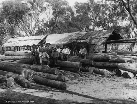 A sawmill in the interior of Australia, c. 1900