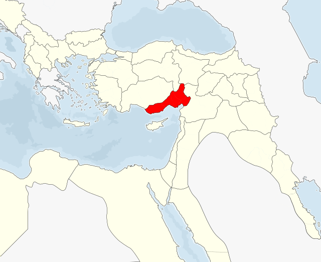 Adana Vilayeti harita üzerinde