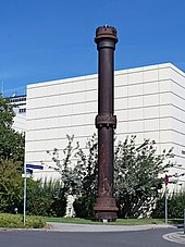 This high-pressure reactor was built in 1921 by BASF in Ludwigshafen and was re-erected on the premises of the University of Karlsruhe in Germany. Ammoniak Reaktor BASF.jpg