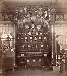 Ansonia clock exhibit at the U.S. Centennial exhibition, Philadelphia, 1876 Ansonia Brass and Copper Co clock exhibit at the US Centennial Exhibition, Philadelphia.jpg