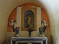 Autel de la Vierge de l’église de l’Assomption de la Vierge d’Aubenas-les-Alpes. Fresques XVIIIe, les anges sont peints sur le même modèle que ceux du tableau du chœur